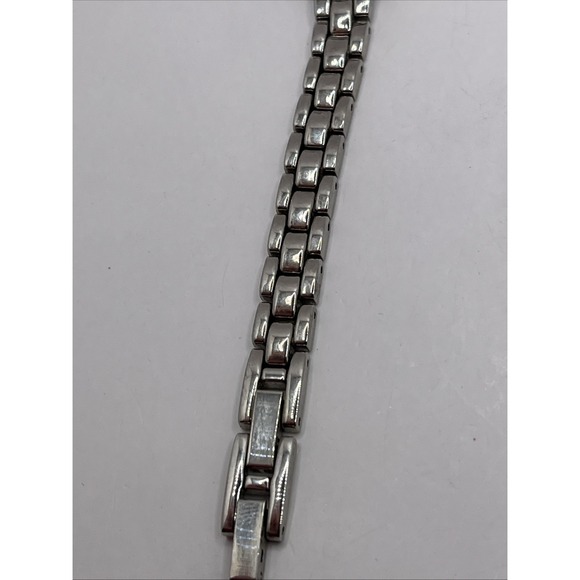 Women's Mother of Pearl Dial Quartz Watch Crystal Bezel 7.5" Band- New Battery - Picture 6 of 9